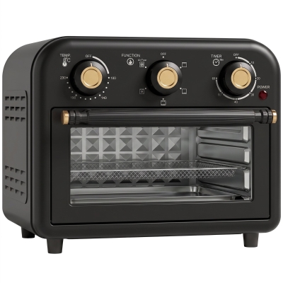 HOMCOM Air Fryer Toaster Oven 12L Adjustable Timer Black