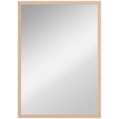 HOMCOM Wall-Mounted Mirror Natural Wood 70x50cm