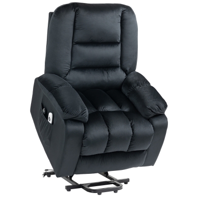 HOMCOM Fauteuil Releveur Électrique Noir Massage