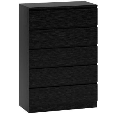 HOMCOM Modern 5-Drawer Chest Storage Cabinet Black