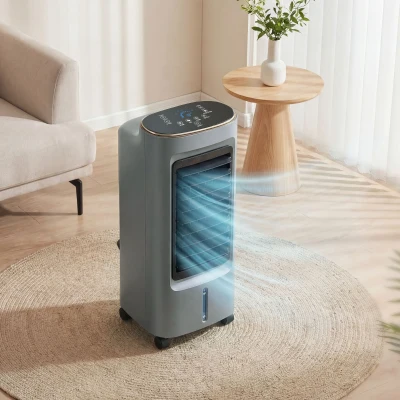 HOMCOM Refroidisseur d'Air Mobile 4 en 1 Gris avec Oscillation 90°