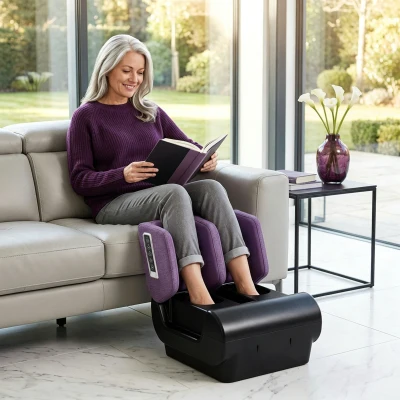 HOMCOM Foot Calf Massager Heat Air Compression Timer Black