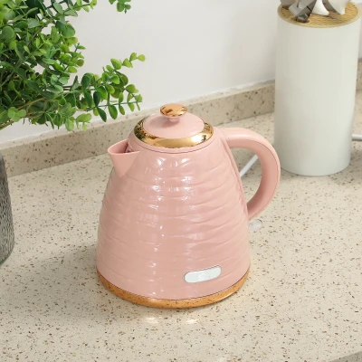 HOMCOM 3kW Rapid Boil Kettle Honeycomb Pink