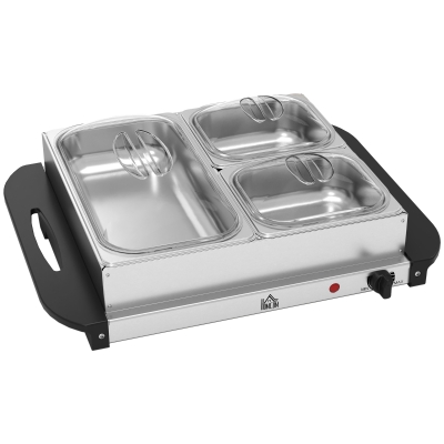 Electric Food Warmer 47.5W x 38D x 15.4Hcm Silver