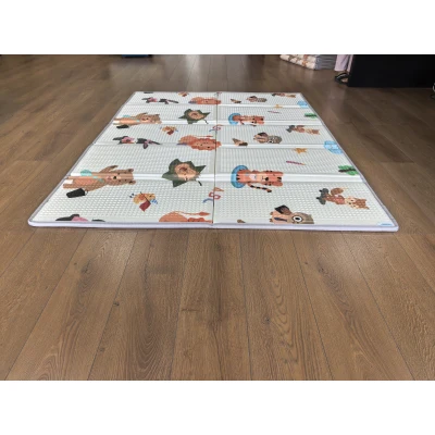 AIYAPLAY Tapete de Brincar para Crianças 200x150x1.5 cm Tema Floresta Dobrável Reversível em XPE, 0-3 Anos, Multicolorido