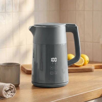 HOMCOM Electric Kettle 1.7L LED Keep Warm Grey