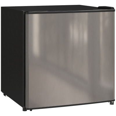 HOMCOM Mini Nevera Silenciosa 46 L Clase E Frigorífico Pequeño con Temperatura Regulable y Puerta Reversible 48x44x49 cm Plata