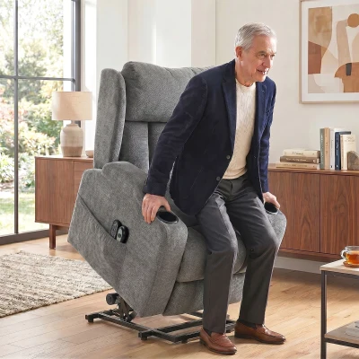 HOMCOM Power Lift Recliner Chair Massage Heat Chenille Grey