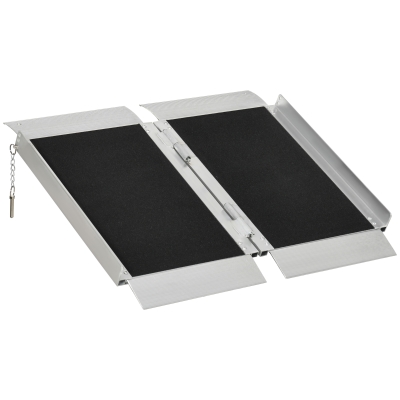 HOMCOM Rampe Pliable Aluminium Antidérapante 272kg Noir