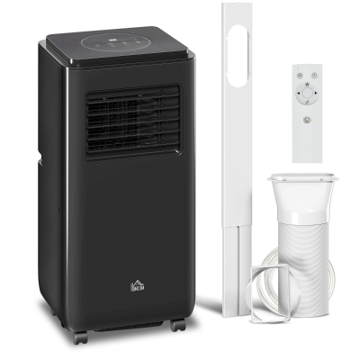 HOMCOM Condizionatore Portatile 5 Modalità in Acciaio ABS Nero