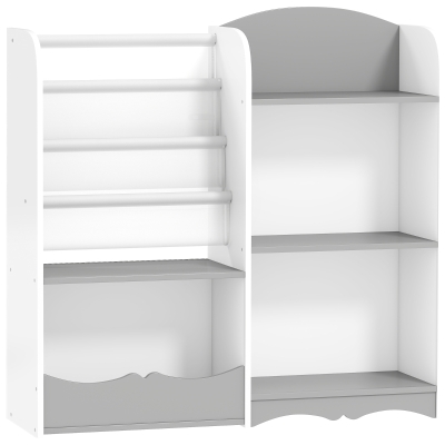 ZONEKIZ Scaffale Portagiochi per Bambini in Legno Grigio