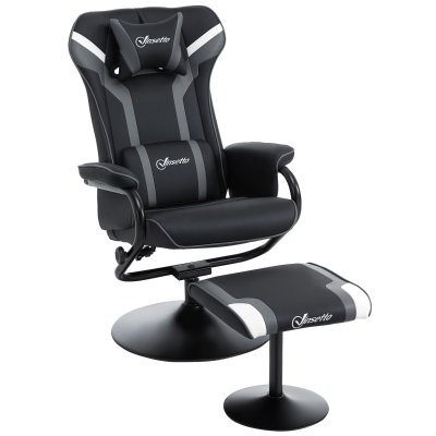 Vinsetto Gaming Chair Recliner with Footstool Grey