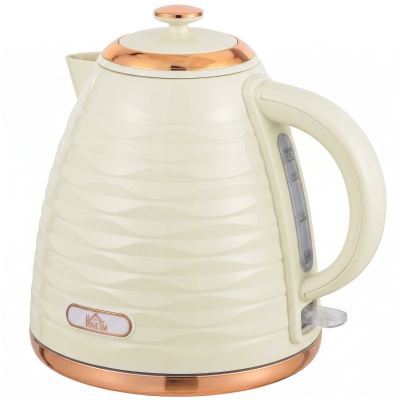 HOMCOM Electric Kettle 3kW Cordless Removable Filter Beige
