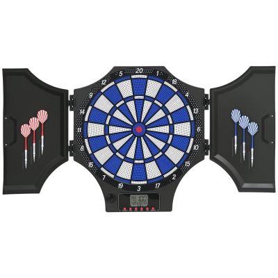 SPORTNOW Cible Fléchettes Électronique LCD 8 Joueurs Noir