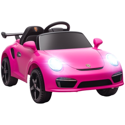 AIYAPLAY Coche Eléctrico para Niños con Licencia RUF CTR 3 Clubsport Mando a Distancia Motor Doble Ruedas Auxiliares Rosa