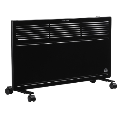 HOMCOM Portable Electric Radiator Heater Black 2 Heat Settings