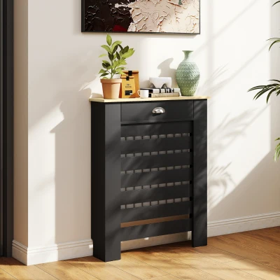 HOMCOM Radiator Cover with Drawer 95.5x78cm Black