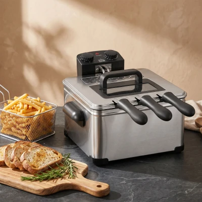 HOMCOM Friteuse 5L 2000W Température Minuterie Réglables