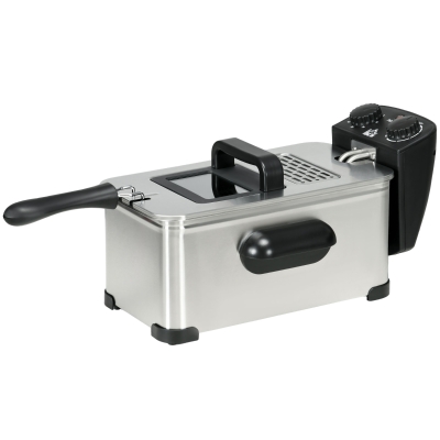 HOMCOM Friteuse 3L Inox Température Réglable avec Minuterie