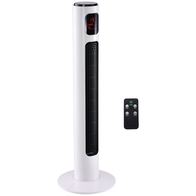 HOMCOM 38'' Tower Fan 3 Speed 12h Timer Oscillation White