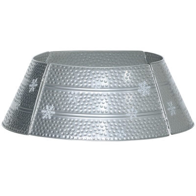 HOMCOM Falda para Árbol de Navidad de Metal Impermeable Decoración para para Fiestas Hogar 66x66x23 cm Plateado