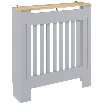HOMCOM Radiator Cover Slatted MDF Grill Grey 78x19x81cm