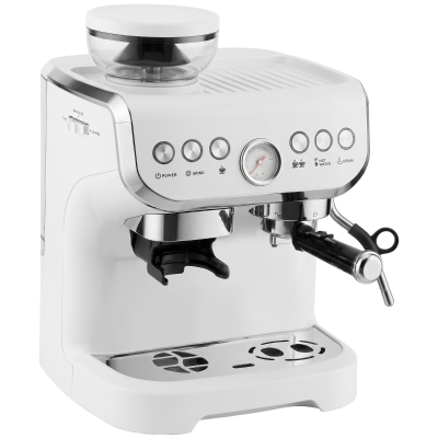 HOMCOM Bean to Cup Espresso Machine Grinder Steam Wand White