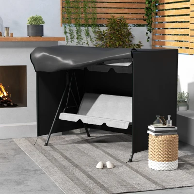 Outsunny 3-Seater Swing Chair Cover Black 205x124cm