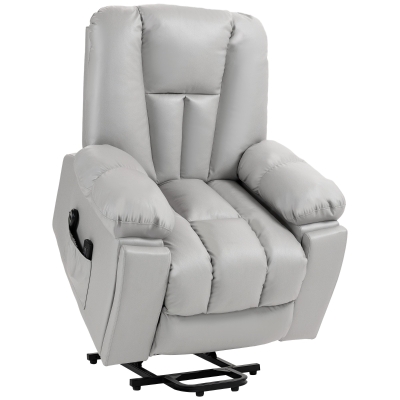HOMCOM Massage Armchair Reclining Back Light Grey