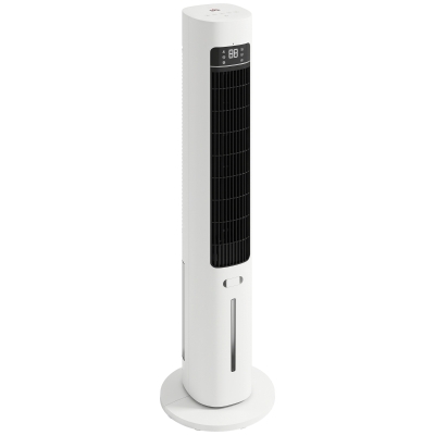 HOMCOM Climatizador Evaporativo 3 en 1 con Depósito de 3 L Oscilación 48° 3 Velocidades 3 Modos Temporizador 12h Blanco