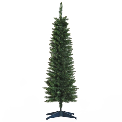 HOMCOM 5ft Slim Artificial Christmas Tree Green