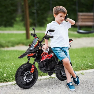 AIYAPLAY Moto Eléctrica para Niños 12V con Licencia Aprilia con Ruedas Auxiliares Desmontables 6 km/h Suspensión Trasera Rojo