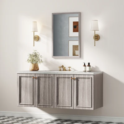 HOMCOM Wall-Mounted Mirror 40x60cm Living Room Grey