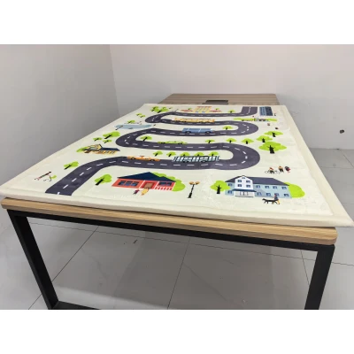 AIYAPLAY Tapete de Atividades Infantil Tapete de Quarto Infantil em Espuma Espessura 3 cm Padrão de Estrada Base Antiderrapante 150x200cm