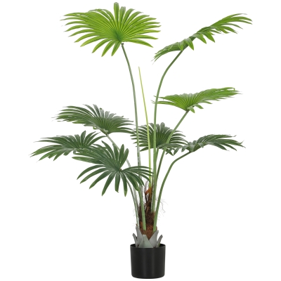 HOMCOM Artificial Palm Tree 145cm with Pot Green