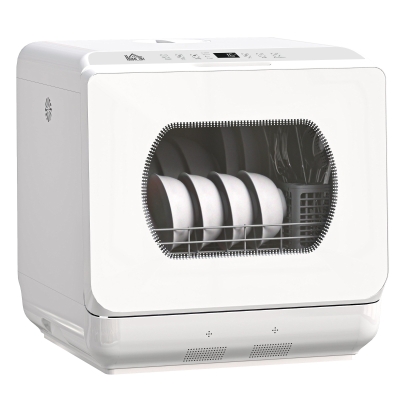 HOMCOM Mini Lave-Vaisselle 4 Couverts Réservoir 6L Blanc