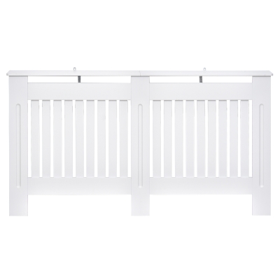 HOMCOM Radiator Cover MDF White 152x19x81cm