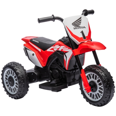 HOMCOM Elektrische Honda Kindermotor, 3 km/u, Geluidseffecten, voor 18-36 Maanden, Rood