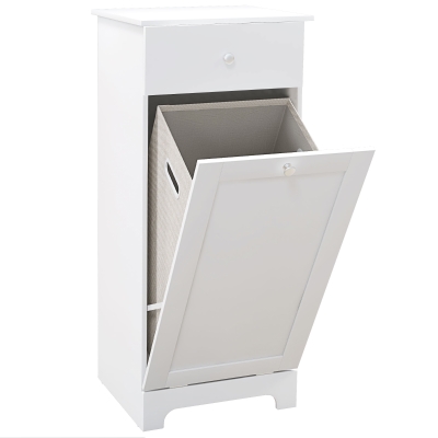 HOMCOM Laundry Storage Cabinet White