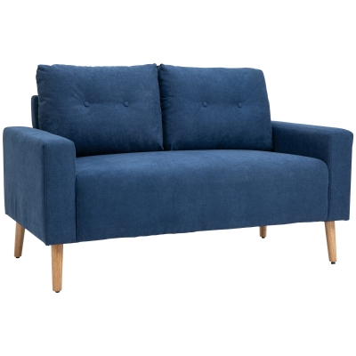 HOMCOM Divano 2 Posti Moderno con Schienale Trapuntato Blu