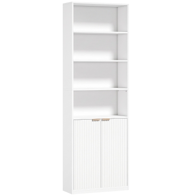 HOMCOM 6-Tier Bookcase Adjustable Shelf Anti-Tip White