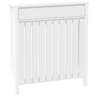 HOMCOM Radiator Cover Rustic Wood 93x88.5cm White