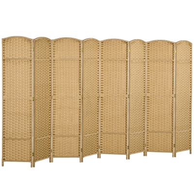 HOMCOM Séparateur Pliable 8 Pièces Bois Naturel Salon/Bureau