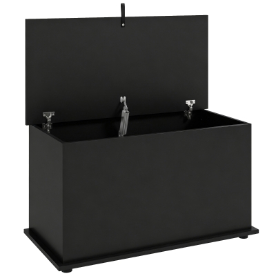 HOMCOM Baú de Arrumação 102 L com Dobradiça de Segurança Estilo Moderno para Corredor Quarto e Sala de Estar 80x40x45 cm Preto