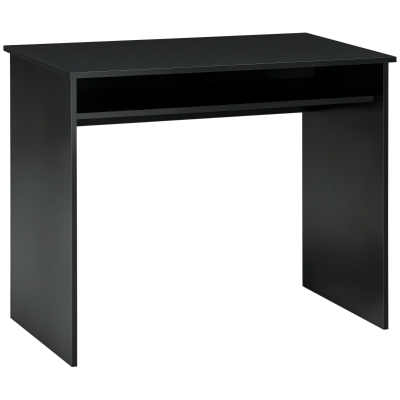 HOMCOM Modern Computer Desk with Storage Shelf 90x50cm Black