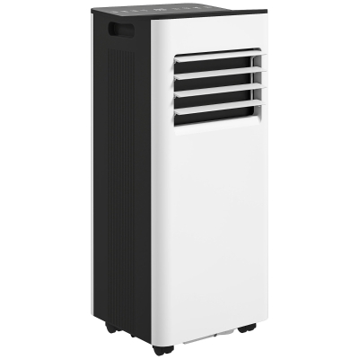 HOMCOM Aire Acondicionado Portátil 3 en 1 9000 BTU con Control Remoto Pantalla LED Temporizador 2 Velocidades para 28m² Blanco