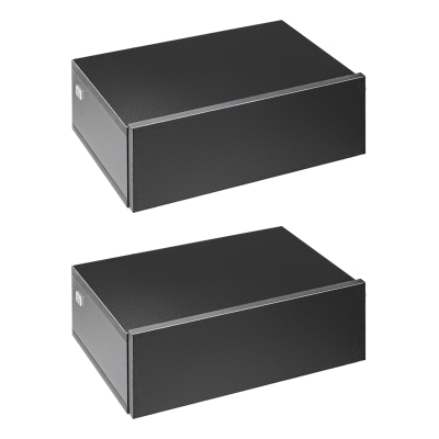 HOMCOM Set de 2 Mesitas de Noche Flotantes con 1 Cajón Diseño Montado en la Pared Estilo Moderno 40x30x15 cm Negro