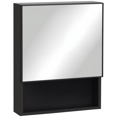 kleankin Miroir Salle Bain Acier Noir 46x58cm