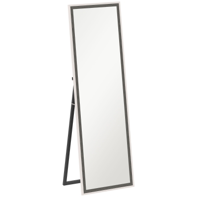 HOMCOM Ganzkörperspiegel, MDF-Rahmen, splitterfreie Folie, 162,6 x 53,3 cm, Grau