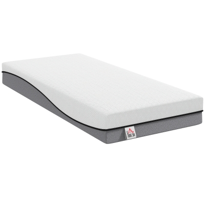 HOMCOM Matratze Taschenfederkernmatratze mit Memory-Schaumstoff grünem Tee H3 Härtegrad Oeko-TEX & CertiPUR 200x90x20 cm Grau
